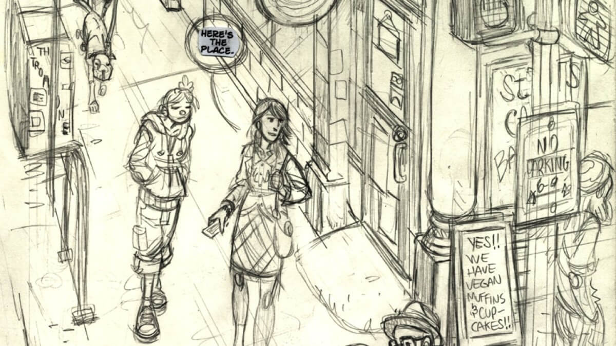 Planche de The cute girl network de Greg Means, MK Reed et Joe Flood (Glénat)