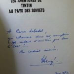 Hergé, toujours fidèle à ces petits mots d'amitié. (Coll. P. Lebedel)