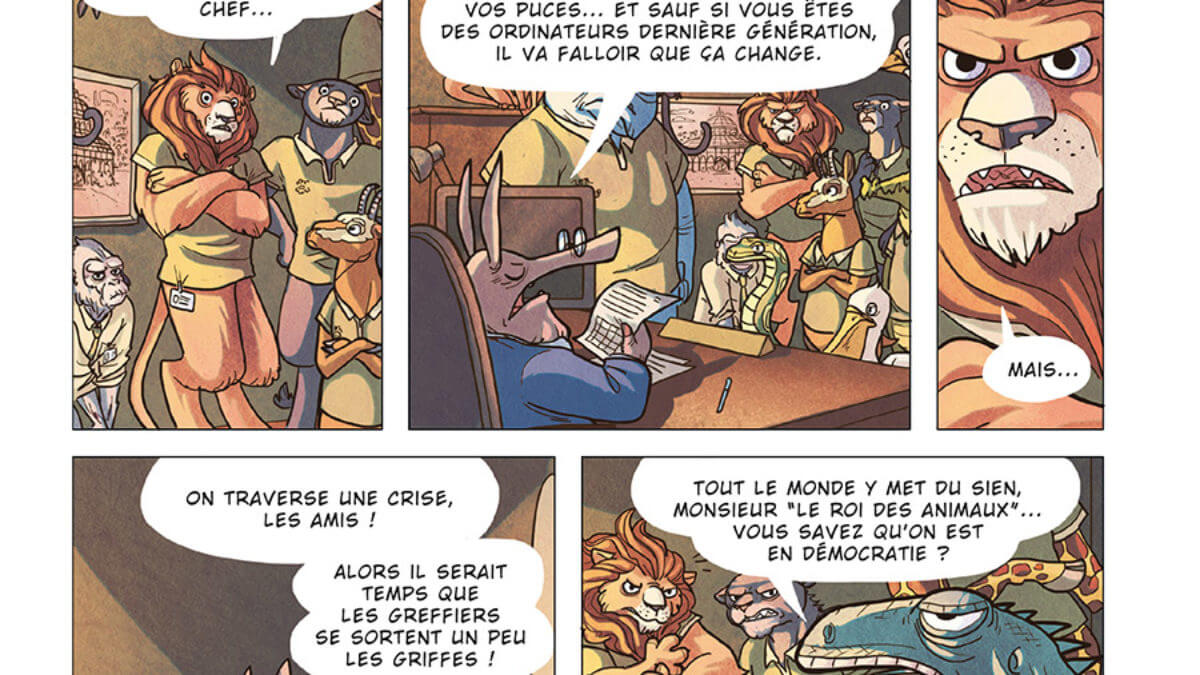 Panique au zoo de Frédéric Barèges et Marie Voyelle (Delcourt) - comixtrip