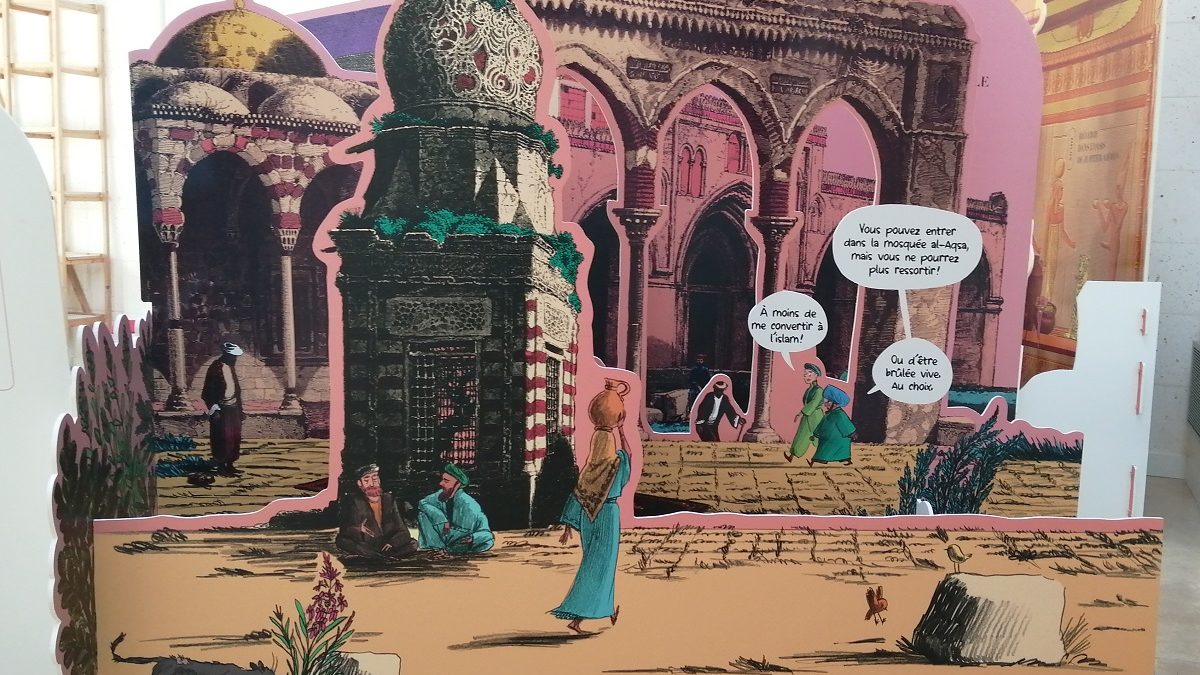 Voyages en Egypte et en Nubie de Giambattista Belzoni de Lucie Castel, Grégory Jarry et Nicole Augereau, exposition à la cité internationale de la BD à Angouleme (Crédit photo : Damien Canteau / Comixtrip)