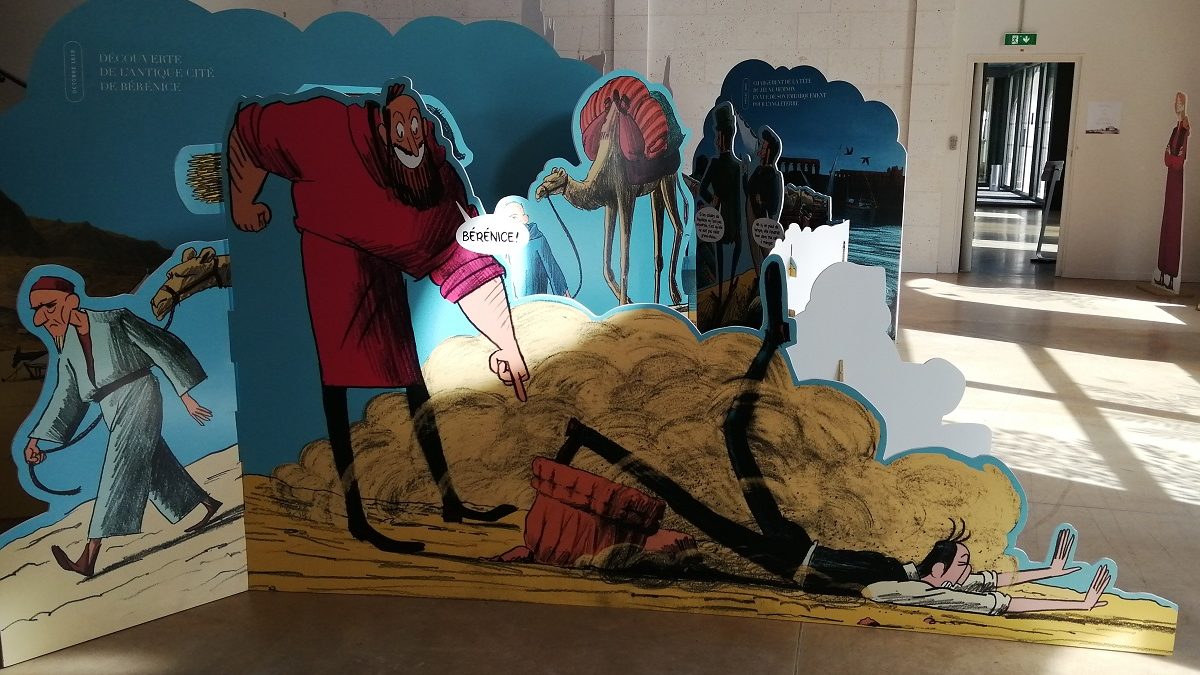 Voyages en Egypte et en Nubie de Giambattista Belzoni de Lucie Castel, Grégory Jarry et Nicole Augereau, exposition à la cité internationale de la BD à Angouleme (Crédit photo : Damien Canteau / Comixtrip)