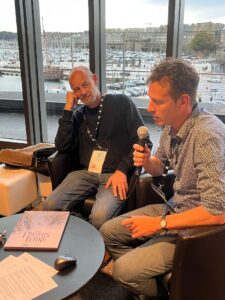 Quai des Bulles 2023 Didier Alcante et Steven Dupré. crédit Clémentine Sanchez