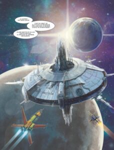 Capitaine Flam - L'empereur éternel de Sylvain Runberg et Alexis Tallone - Published in agreement with TOEI ANIMATION & SYRREAL ENTERTAINMENT © Runberg – Tallone – Kana (Dargaud-Lombard s.a)