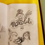 Nonolulu de Loïc Méhée - recherches graphiques dans des carnets personnels (photo : Comixtrip / Damien Canteau)