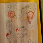 Nonolulu de Loïc Méhée - recherches graphiques dans des carnets personnels (photo : Comixtrip / Damien Canteau)