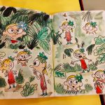 Nonolulu de Loïc Méhée - recherches graphiques dans des carnets personnels (photo : Comixtrip / Damien Canteau)