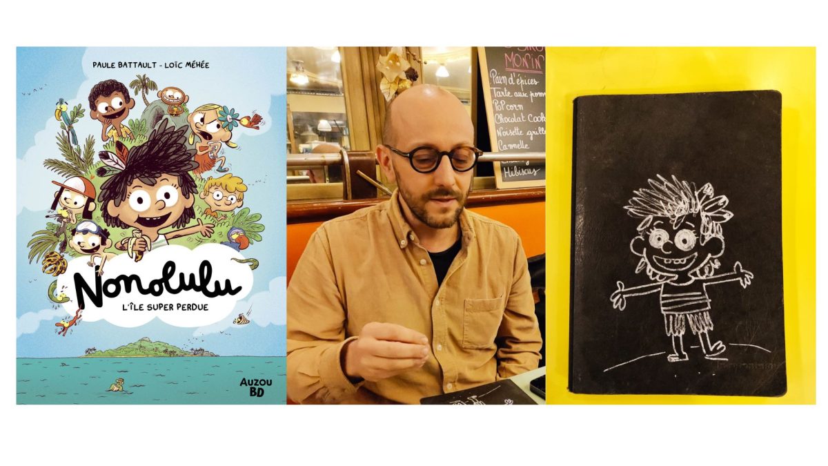 Interview de Loïc Méhée pour Nonolulu à Poitiers le 6 janvier 2024 (éditions Auzou BD / Crédit photo : Comixtrip - Damien Canteau)