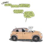 Moheeb sur le parking de Clara Lodewick (éditions Dupuis / Les ondes Marcinelle)