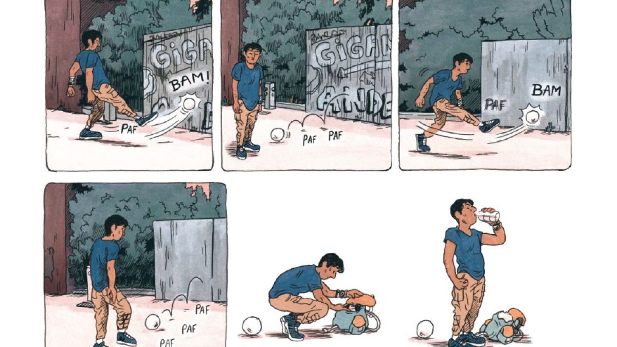 Moheeb sur le parking de Clara Lodewick (éditions Dupuis / Les ondes Marcinelle)