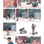 Moheeb sur le parking de Clara Lodewick (éditions Dupuis / Les ondes Marcinelle)