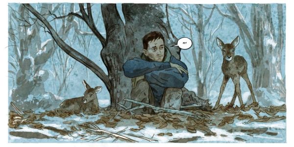 L'homme-chevreuil, Sept ans de vie sauvage de Jean-Denis Pendanx et Vincent Zabus d'après le livre de Geoffroy Delorme (éditions Les arènes BD)