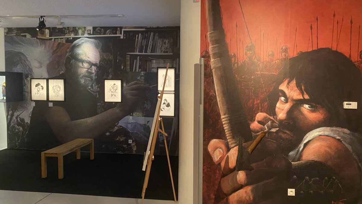 Exposition Thorgal à la cité internationale de la BD d'Angoulême (crédit photo : Comixtrip / Jean-François Mariet) Anne-Claire Norot, Piotr Rosinski et Bastien Pépin